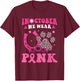 Groovy Halloween In October We Wear Pink Horseshoe & Dog Paw T-Shirt - T-Shirt | Maroon
