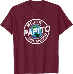 Mejor Papito Del Mundo Best Daddy Spanish Gift T-Shirt - T-Shirt | Maroon