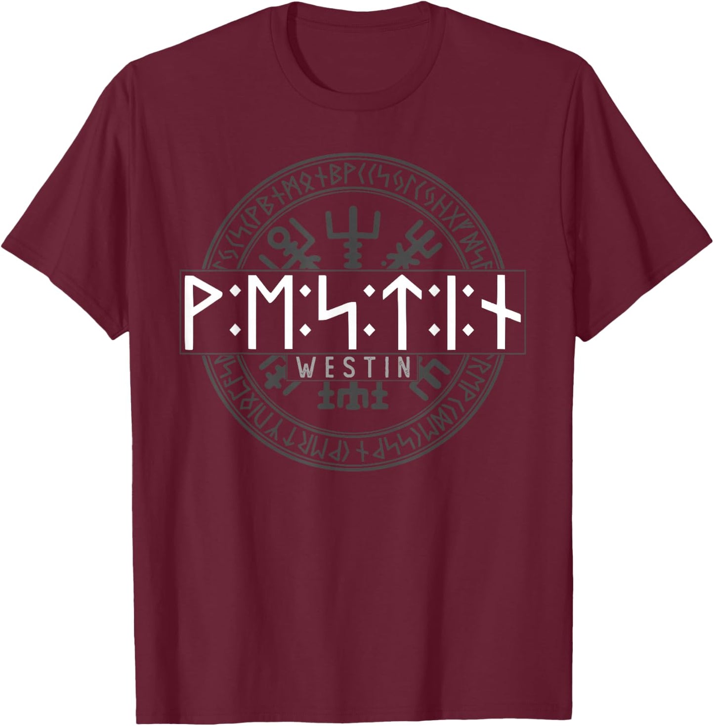 Westin in Futhark Runen Wikinger T-Shirt - T-Shirt | Maroon
