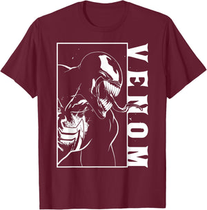 Marvel Venom Side View Tongue Out Graphic T-Shirt - T-Shirt | Maroon