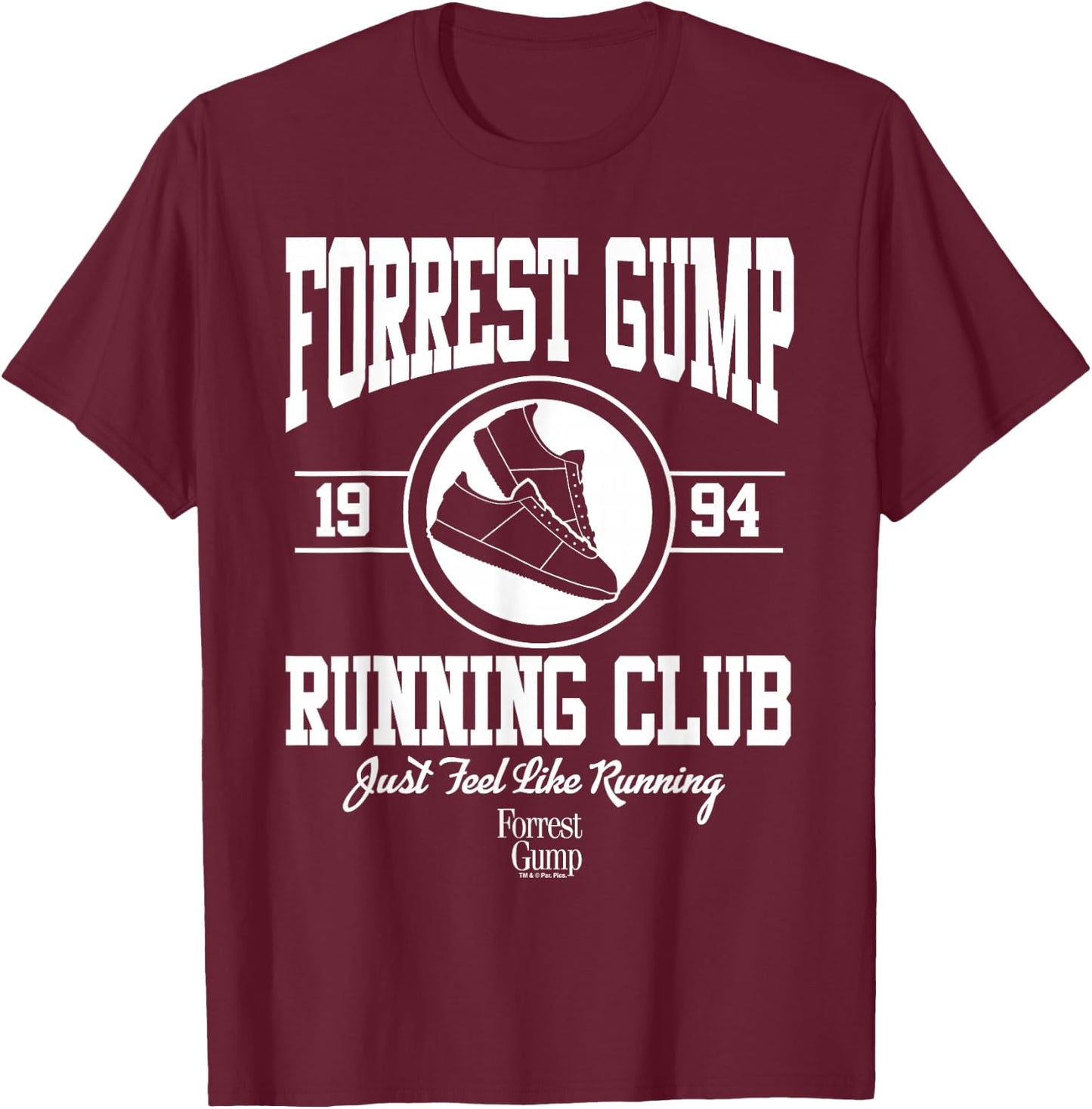 Forrest Gump Racing Club 1994 , Black, S T-Shirt - T-Shirt | Maroon