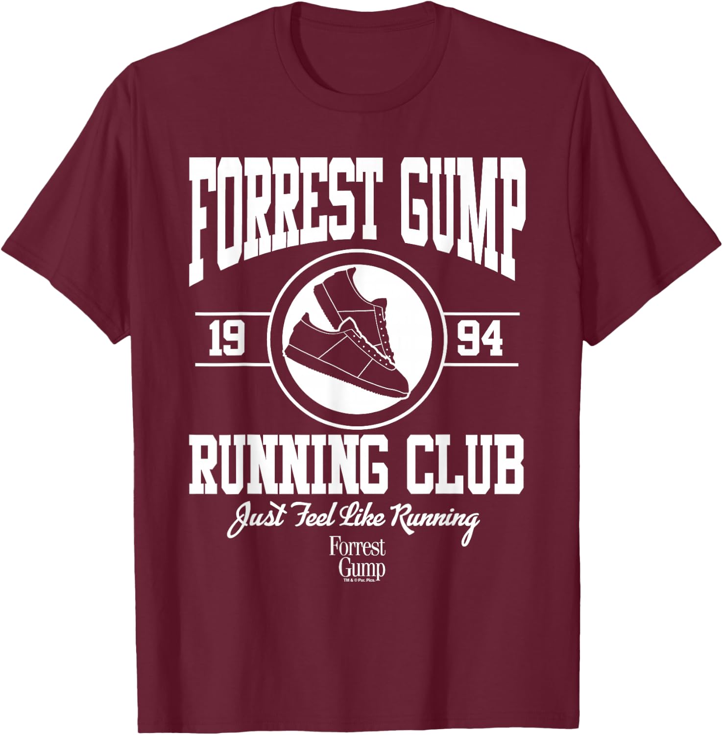 Forrest Gump Racing Club 1994 , Black, S T-Shirt - T-Shirt | Maroon