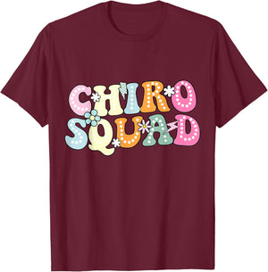 Chiro Squad Chiropractor Office Groovy Chiropractor T-Shirt - T-Shirt | Maroon