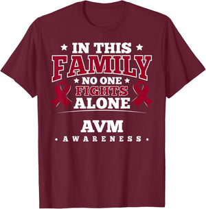 AV Malformation Awareness Ribbon AVM Survivor T-Shirt - T-Shirt | Maroon