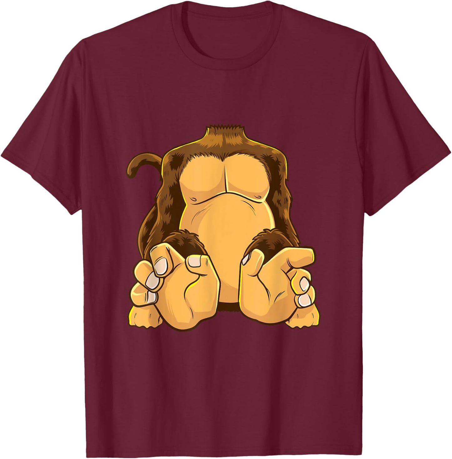 Monkey Body Costume Headless Chimpanzee Funny Ape T-Shirt - T-Shirt | Maroon