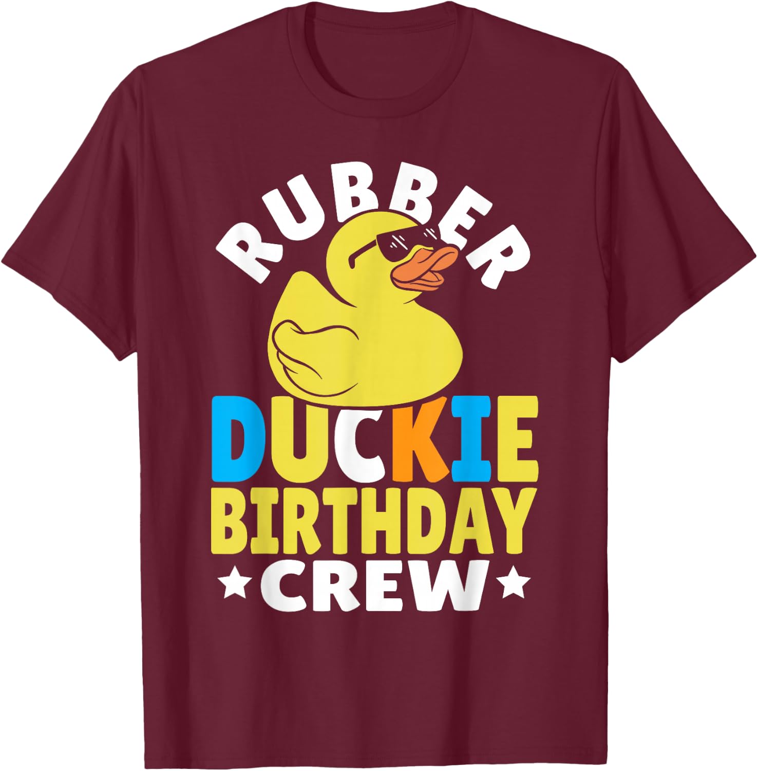 Rubber Ducky Birthday Crew - Kids Birthday Rubber Duck T-Shirt - T-Shirt | Maroon