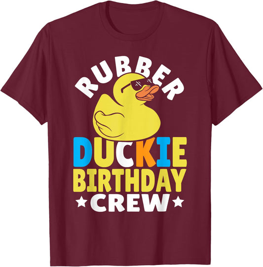 Rubber Ducky Birthday Crew - Kids Birthday Rubber Duck T-Shirt - T-Shirt | Maroon