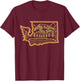 Washington Mountain Landscape State Outline Design T-Shirt - T-Shirt | Maroon