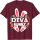 I'm The Diva Bunny Matching Easter Family T-Shirt - T-Shirt | Maroon