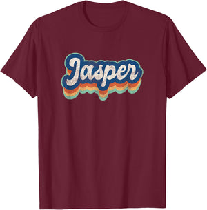 Jasper First Name Boy Vintage Style 70s 80s Personalized T-Shirt - T-Shirt | Maroon