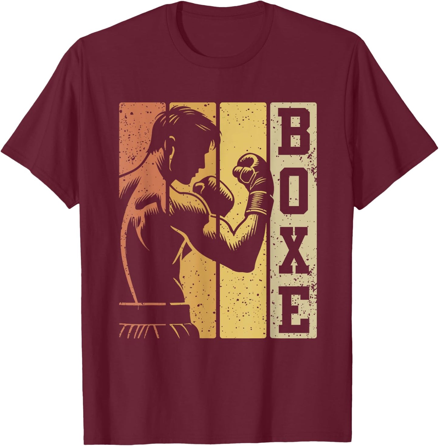 Men's Funny Boxing Funny Idea Boxing , Black, S T-Shirt - T-Shirt | Maroon