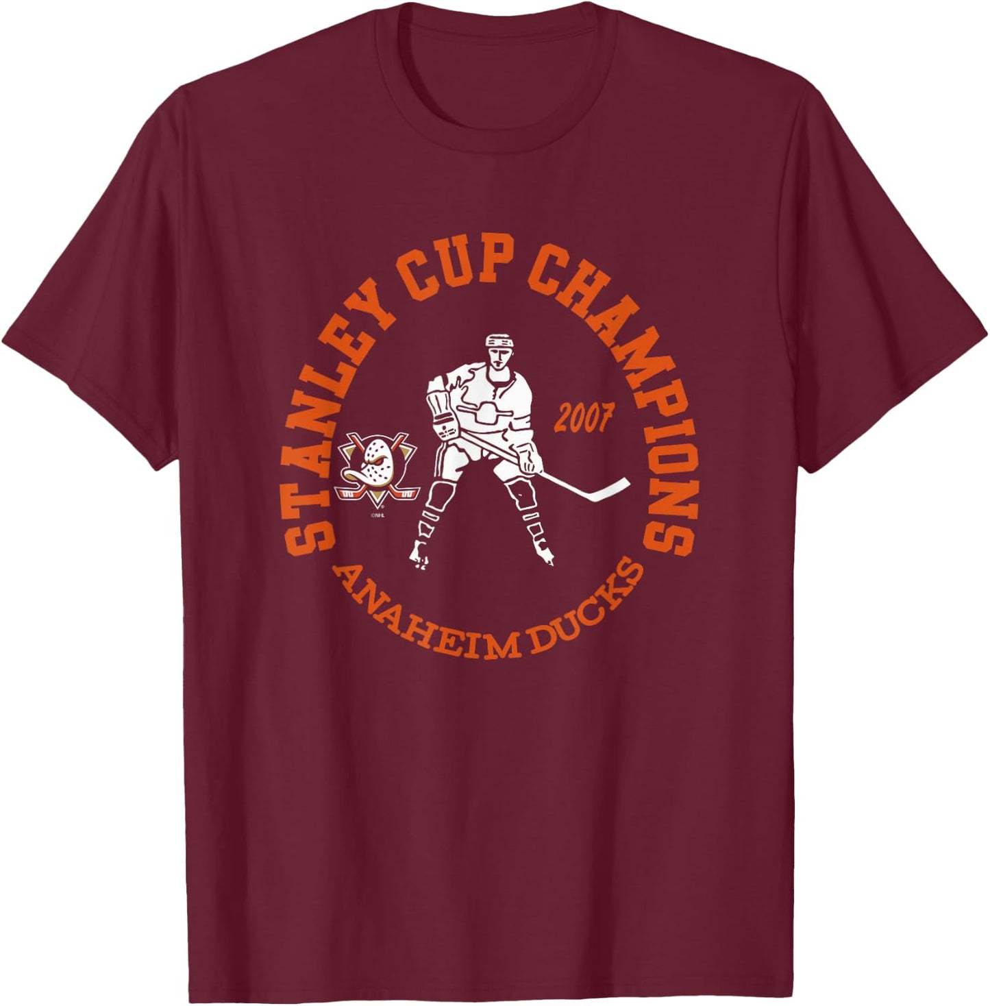 Anaheim Ducks Stanley Cup Champions 2007 Black T-Shirt - T-Shirt | Maroon