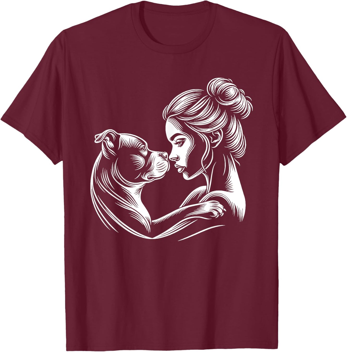 Staffordshire Bull Terrier Dog Mom Women Mother's Day T-Shirt - T-Shirt | Maroon