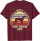 Best Dog Father Dad - Vintage Greyhound T-Shirt - T-Shirt | Maroon