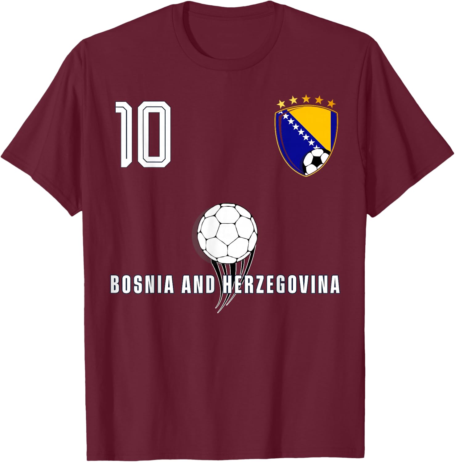 Bosnia and Herzegovina Flag Bosnian Pride Lovers T-Shirt - T-Shirt | Maroon