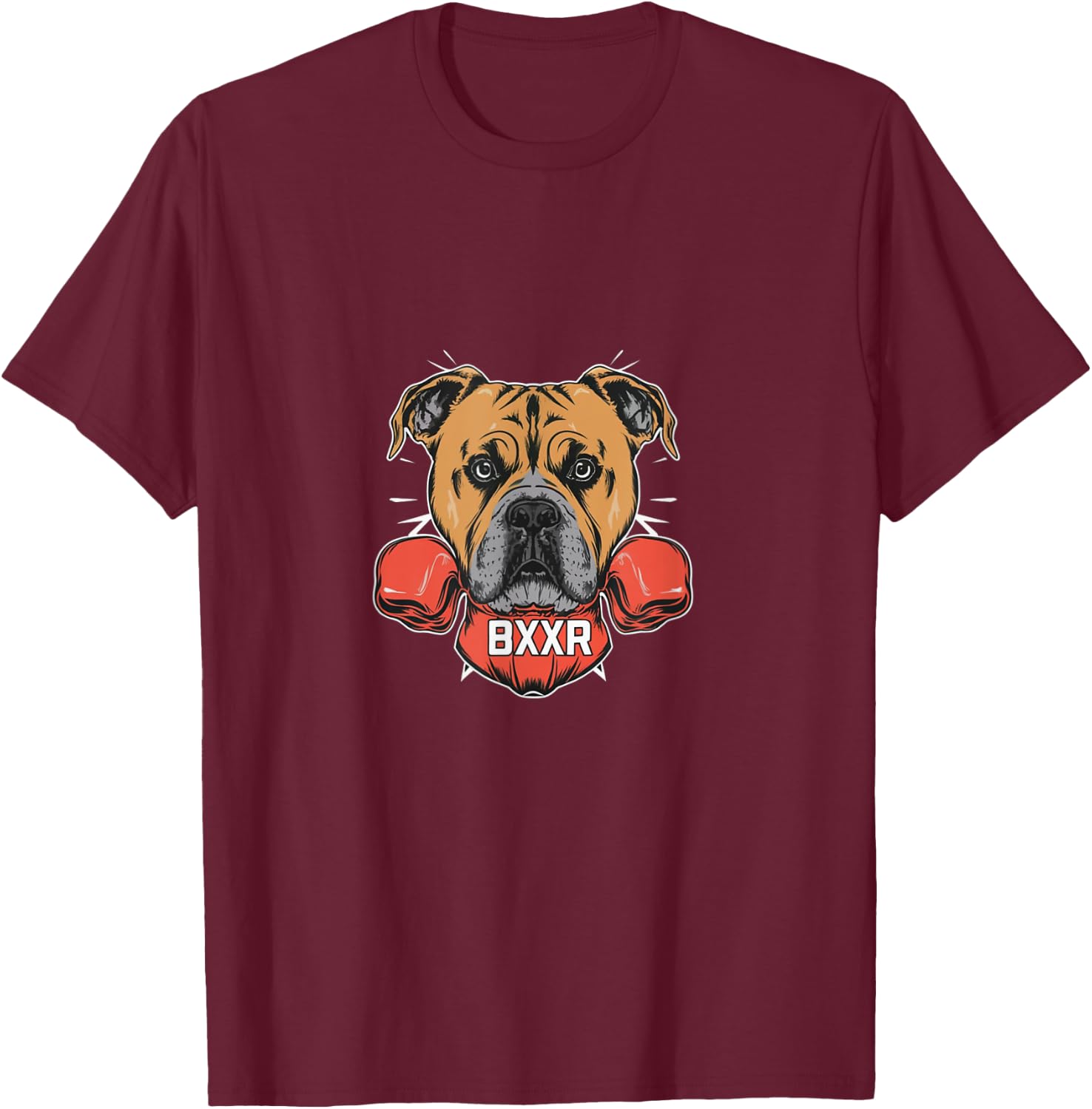 Boxer dog with boxing gloves T-Shirt - T-Shirt | Maroon