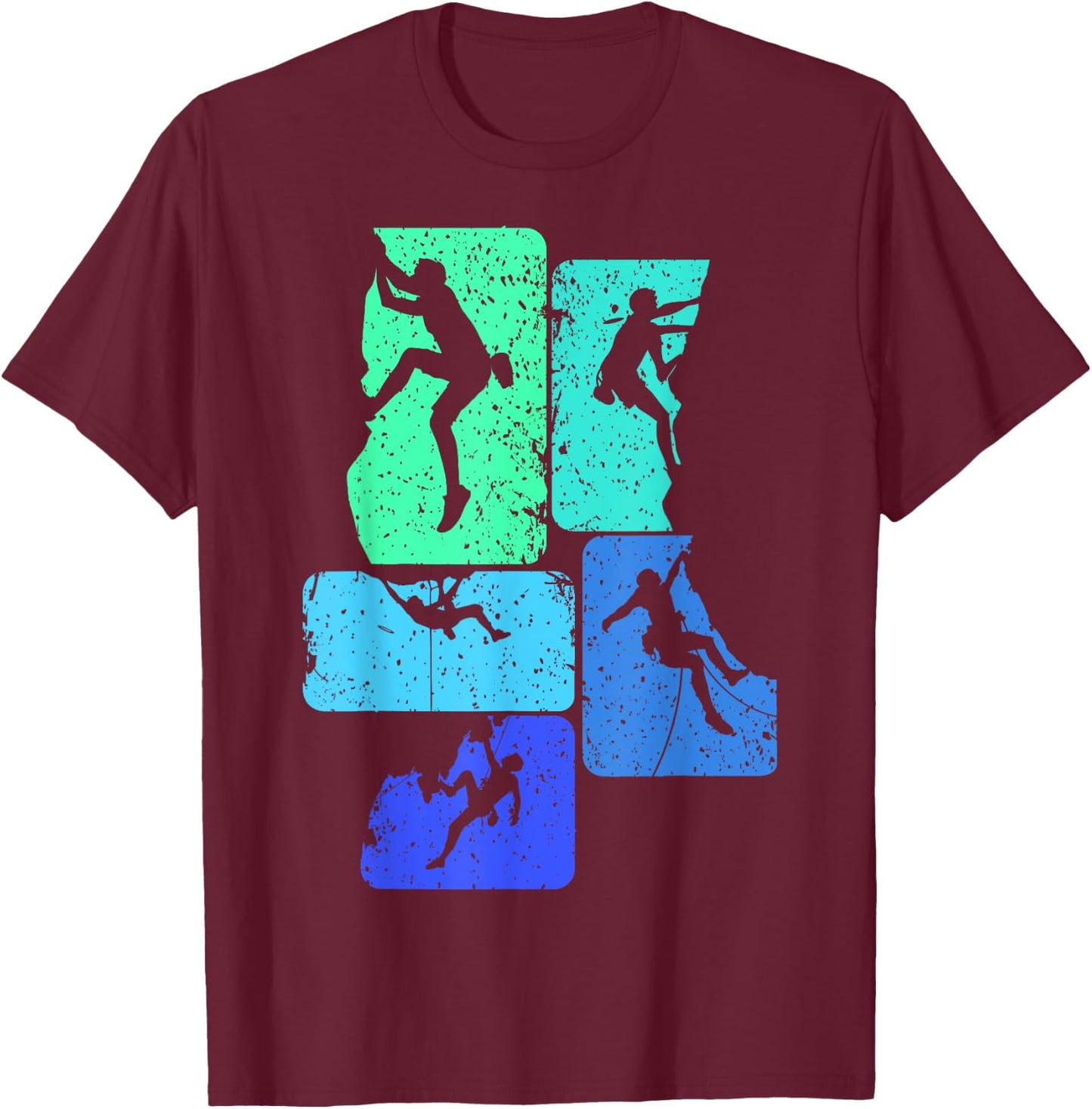 Climbing Climber Mountaineering Bouldering , black T-Shirt - T-Shirt | Maroon