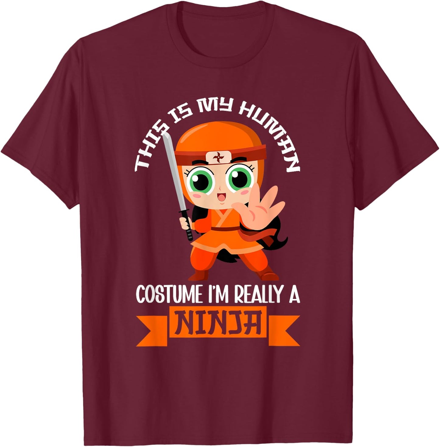 Ninja Kids Martial Arts Warrior Ninjutsu Bday Party , Black, S T-Shirt - T-Shirt | Maroon