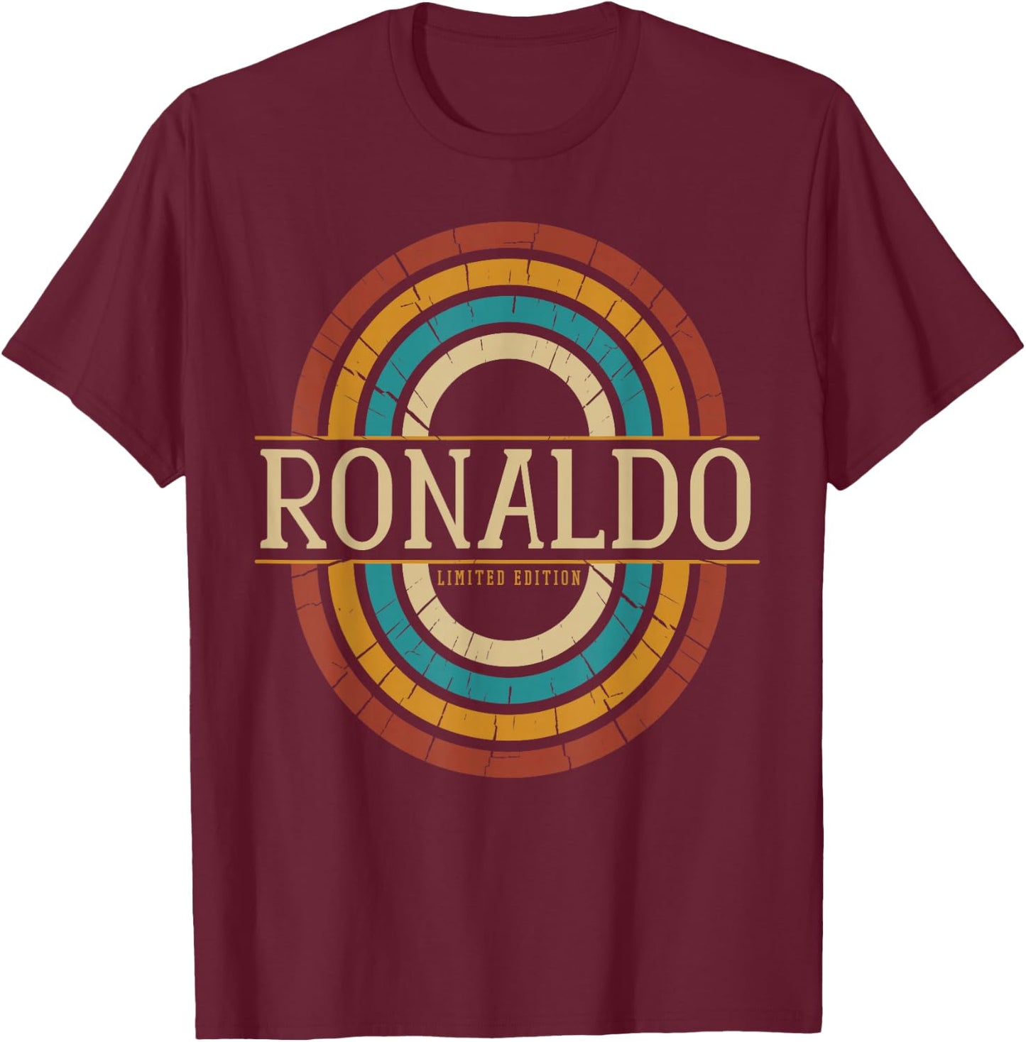 Ronaldo Name Personalized Men Boys Vintage Appreciation T-Shirt - T-Shirt | Maroon