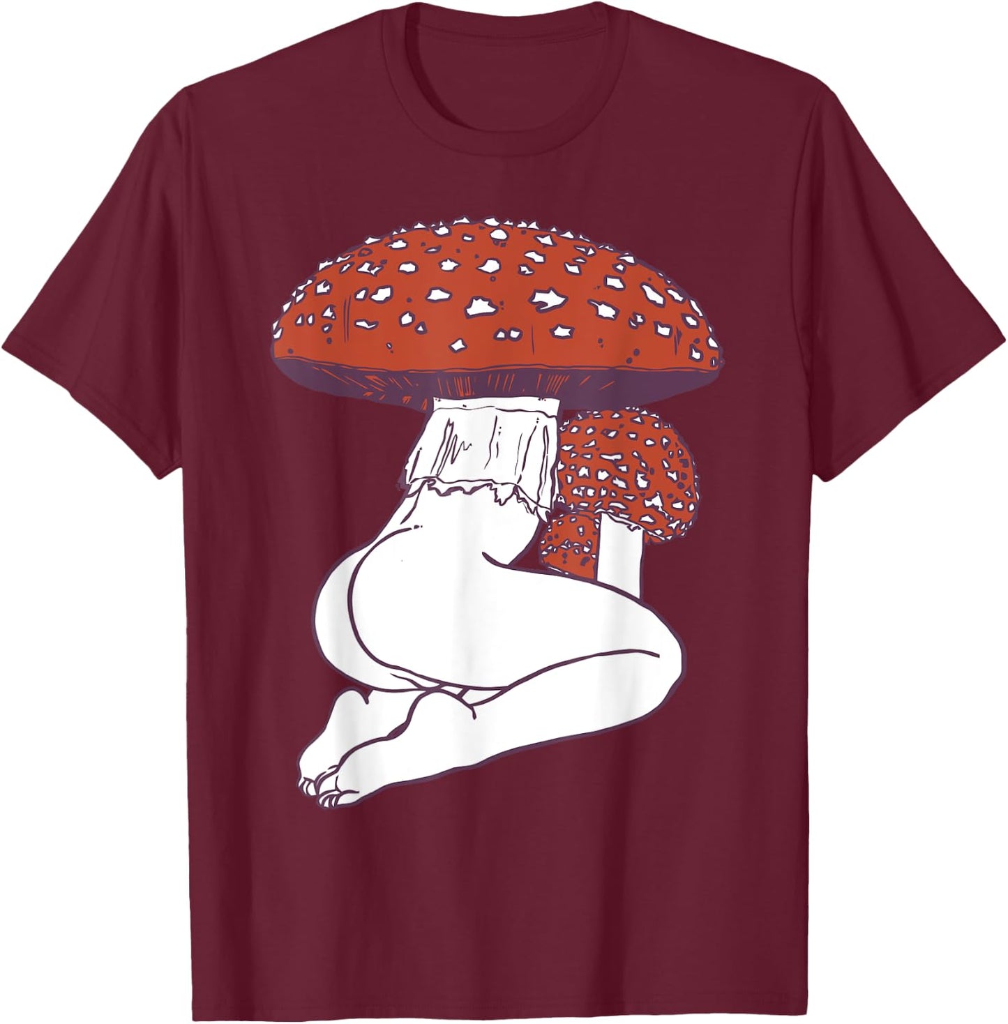 Sexy Mushroom Funny Graphic Gift T-Shirt - T-Shirt | Maroon