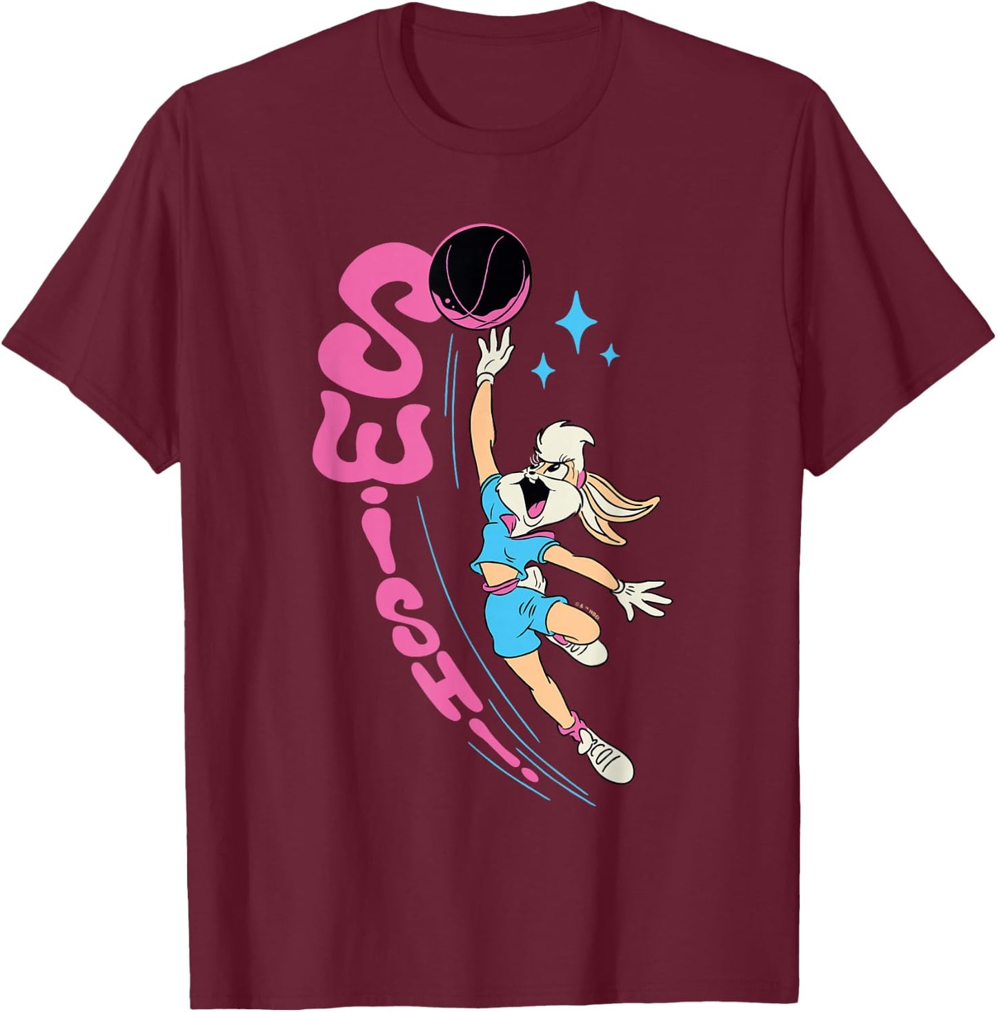 Looney Tunes Lola Bunny Swish Retro Basketball Vintage Logo T-Shirt - T-Shirt | Maroon