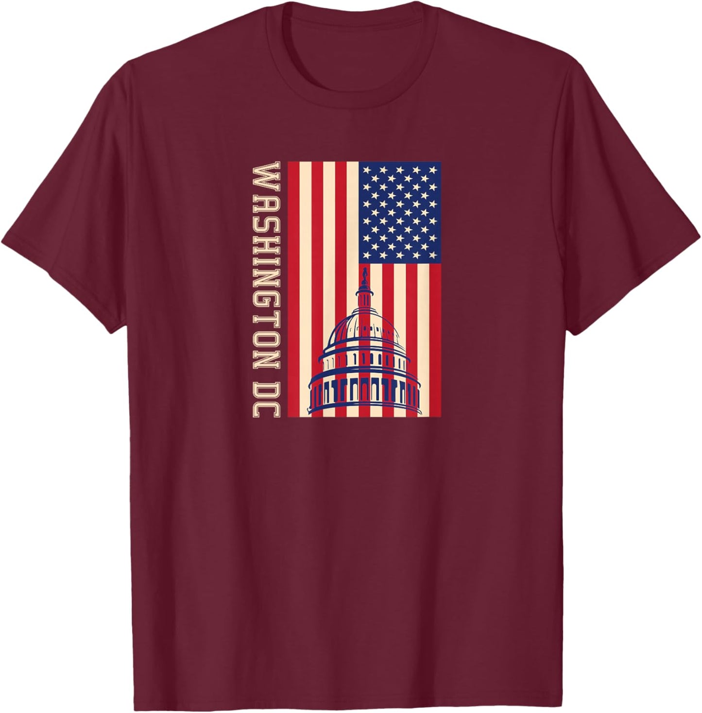 Washington DC Flag of the United States T-Shirt - T-Shirt | Maroon