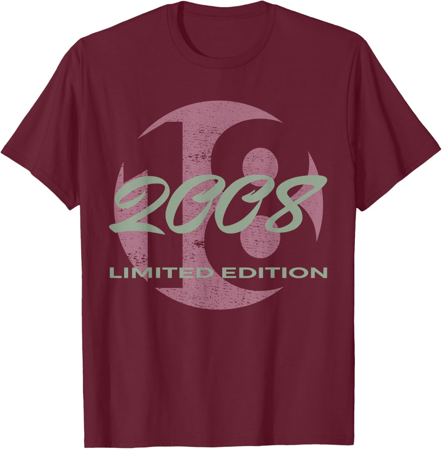 18. Geburtstag Mädchen Junge 18 Jahre 2008 Lustig Geschenk T-Shirt - T-Shirt | Maroon