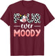 Four Ever Moody 4th Birthday 4 Years Old Birthday Cow Print T-Shirt - T-Shirt | Maroon