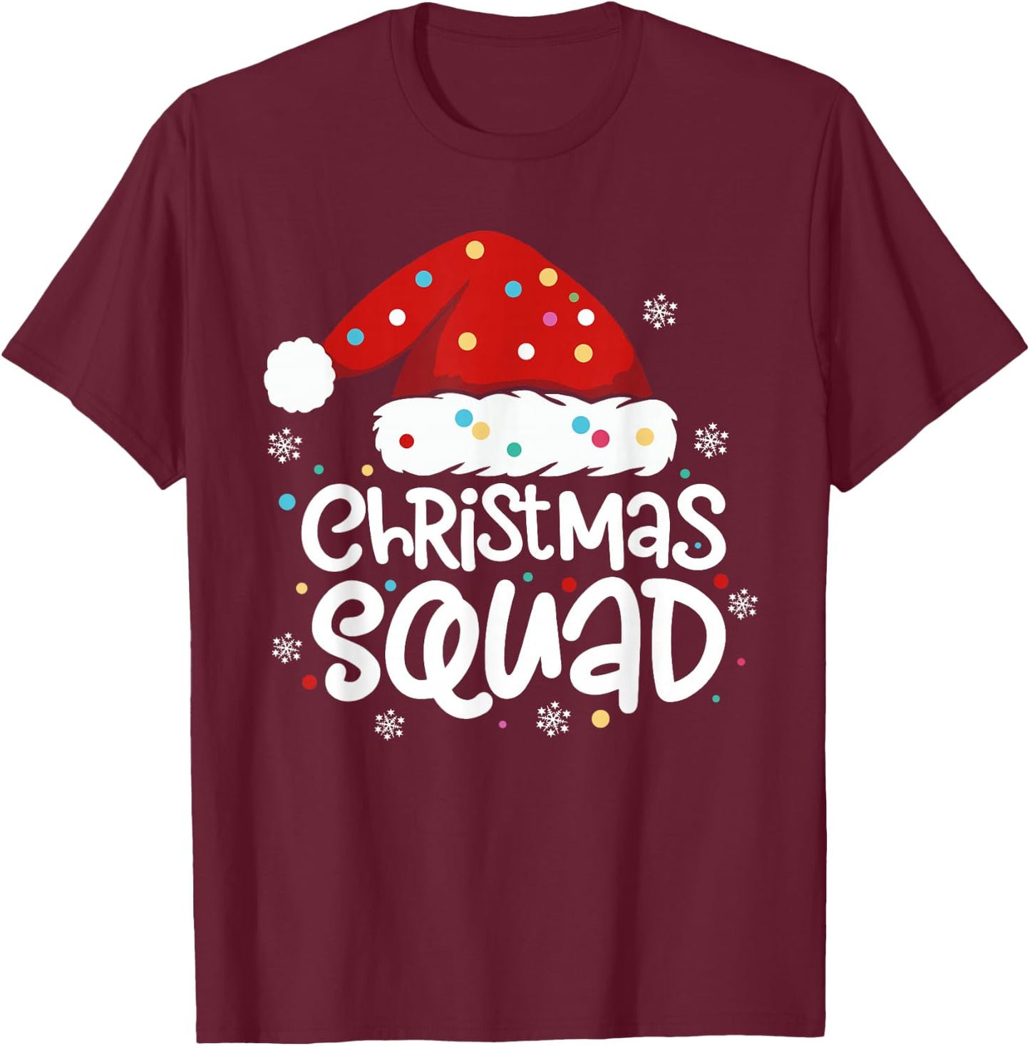 Christmas Squad Family Group Matching Christmas Party Pajama T-Shirt - T-Shirt | Maroon
