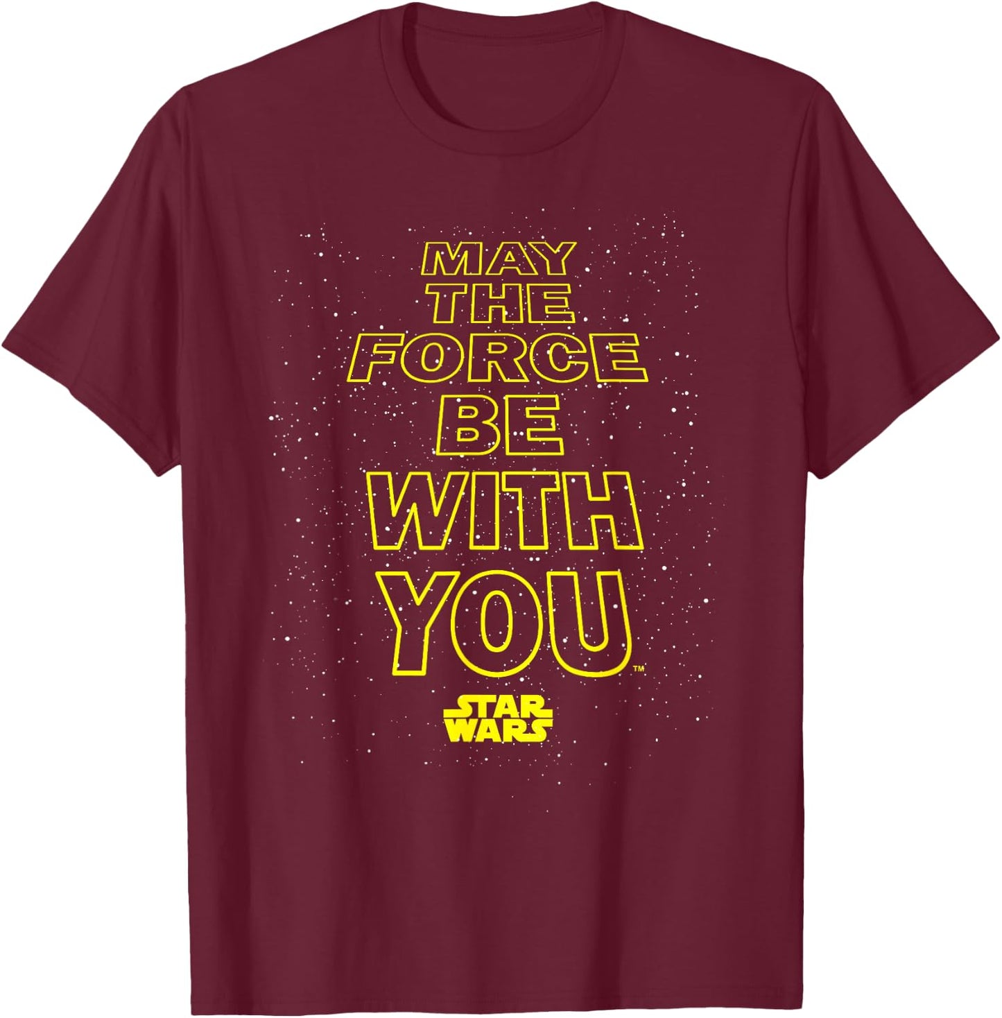 Star Wars May The Force Be With You Quote T-Shirt - T-Shirt | Maroon