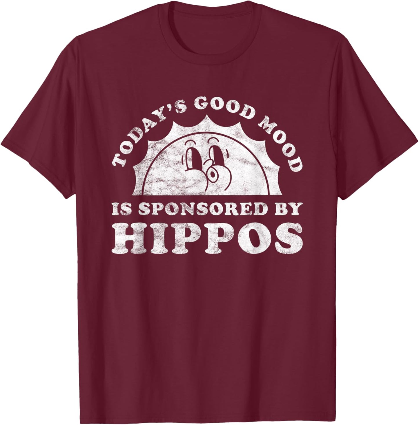Funny Cute Retro Vintage Hippos or Hippo T-Shirt - T-Shirt | Maroon
