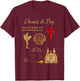Camino Chemin du Puy Santiago de Compostela Women's Pilgrim T-Shirt - T-Shirt | Maroon