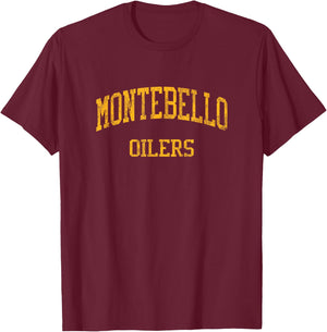 Montebello High School HS Montebello CA Vintage Sports T-Shirt - T-Shirt | Maroon
