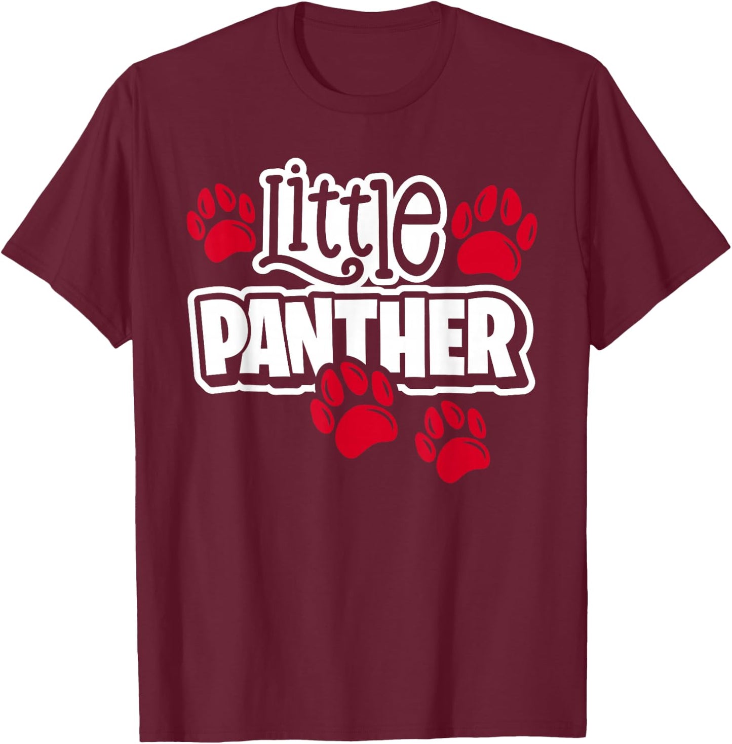 Little Panthers for Kids, Panthers School Sports Name T-Shirt - T-Shirt | Maroon