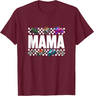 Mama Monster Truck Family Crew Birthday Matching Women Mom T-Shirt - T-Shirt | Maroon