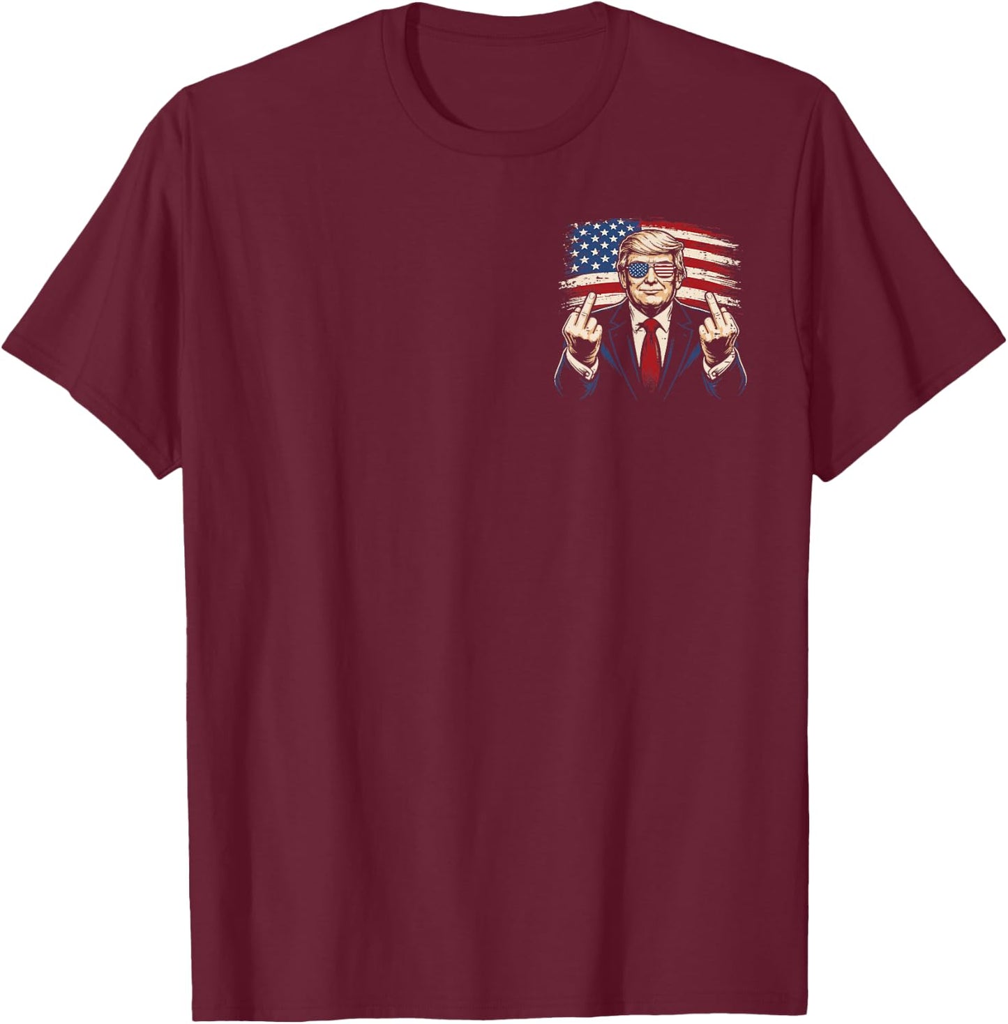 Sunglasses US Flag Pocket Funny 4th of July Men Women T-Shirt - T-Shirt | Maroon