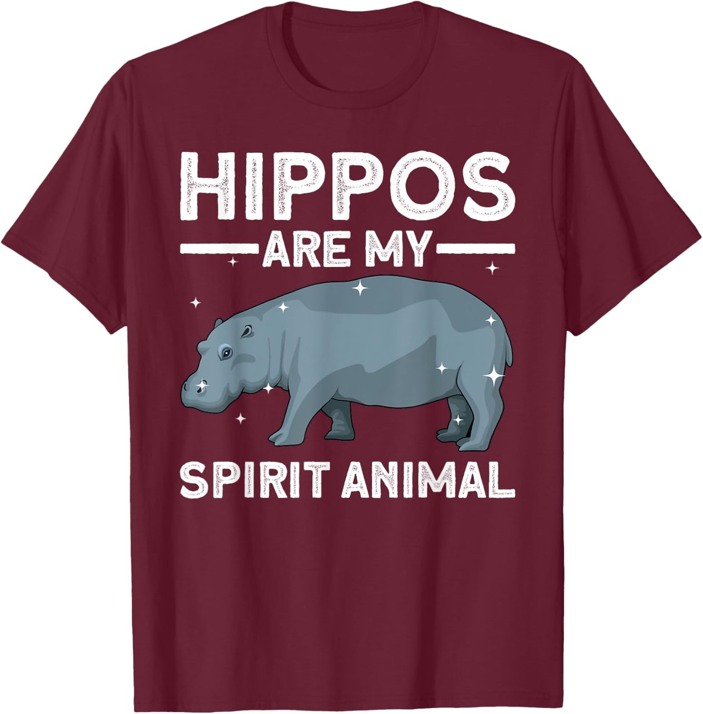 Funny Hippopotamus Design Women Animal Hippo Lover T-Shirt - T-Shirt | Maroon