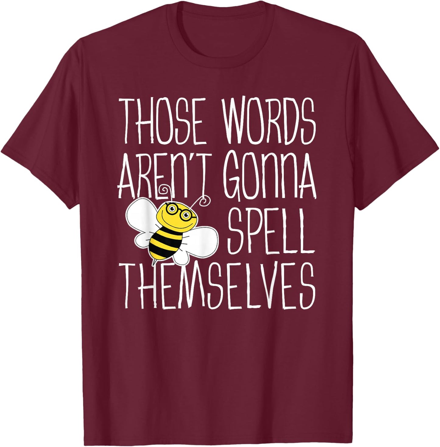 Cute Spelling Bee Design For Competitive Word Loving Kids T-Shirt - T-Shirt | Maroon