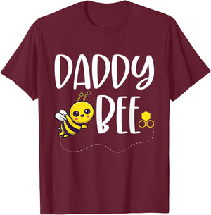 Birthday Bee Family Matching Daddy Bee Dad Beekeeper Papa T-Shirt - T-Shirt | Maroon