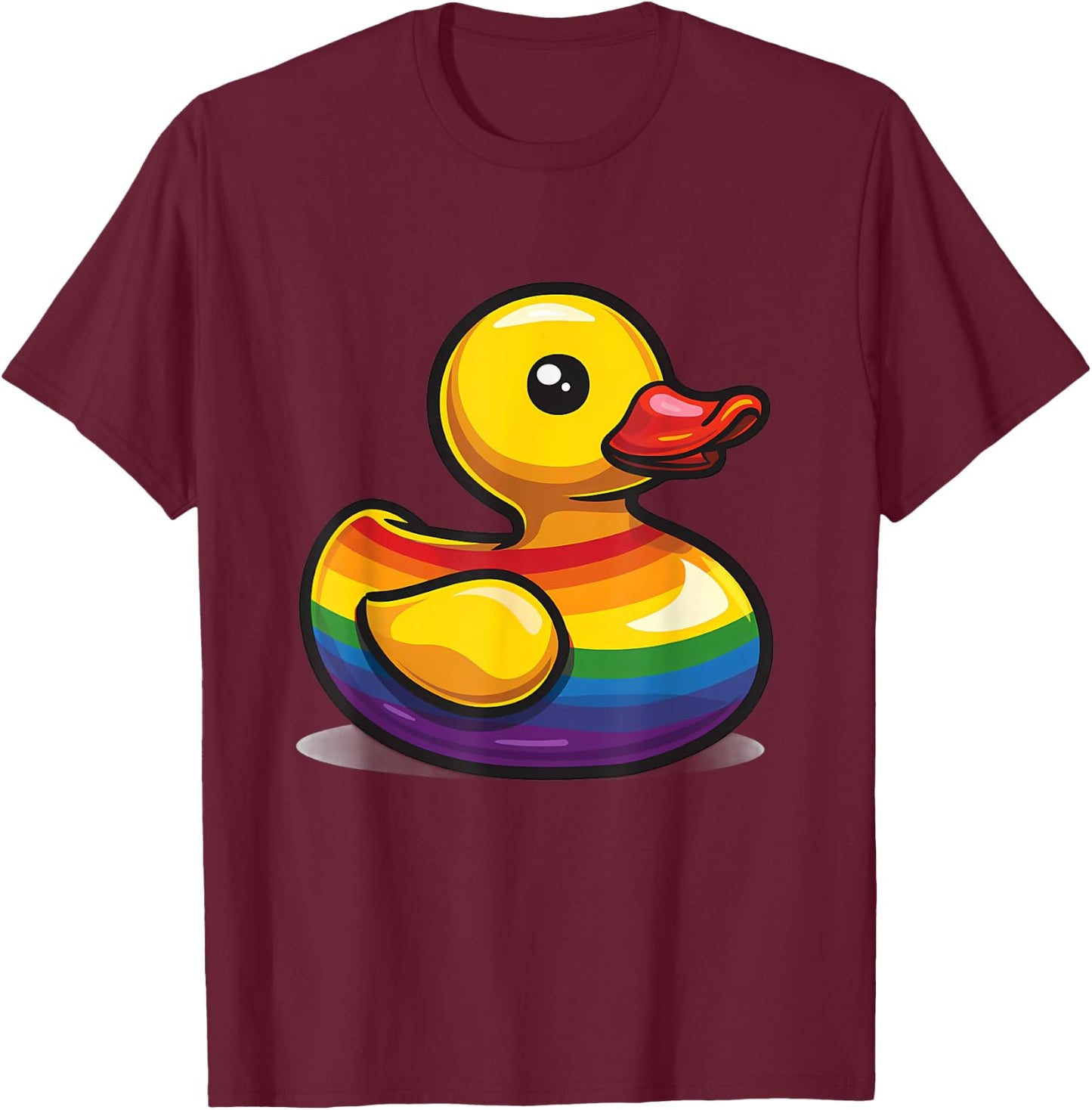 LGBT Rubber Duck Rainbow LGBTQ Gay Pride Month Lesbian Pride T-Shirt - T-Shirt | Maroon
