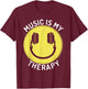 Music is My Therapy Music Lover T-Shirt - T-Shirt | Maroon