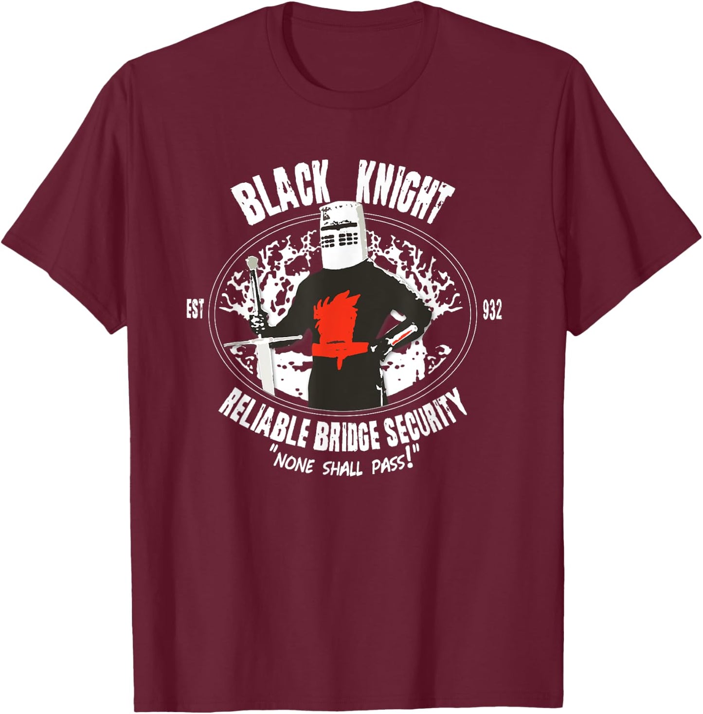Cool - Black Knight Bridge Security T-Shirt - T-Shirt | Maroon