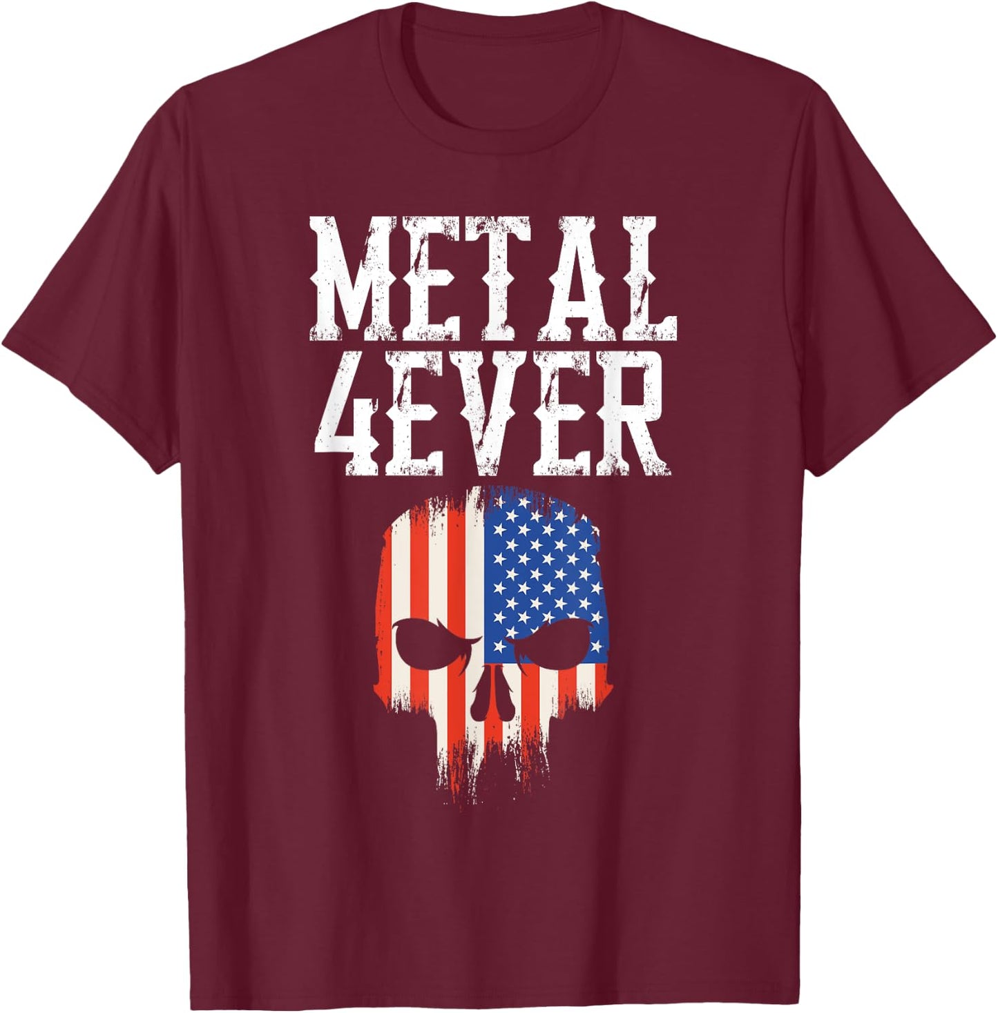Metal Music Forever - Heavy, Death, Black Metal T-Shirt - T-Shirt | Maroon