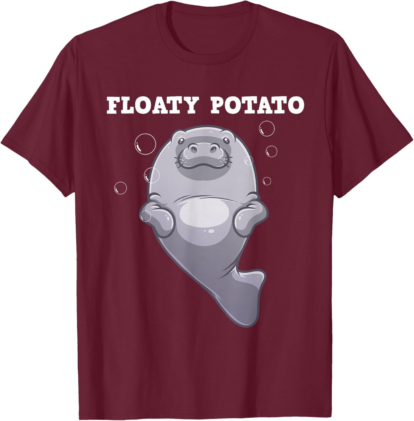 Cute Manatee Art Women Manatee Aquatic Animal Lover T-Shirt - T-Shirt | Maroon
