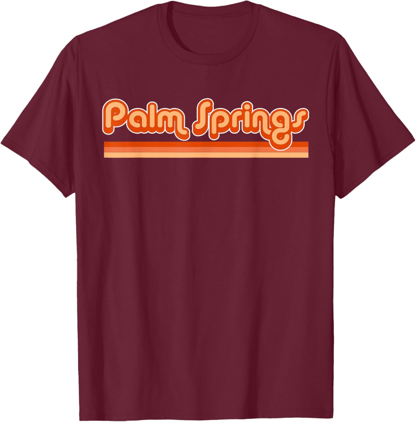 Palm Springs Shirt Retro 70s T-Shirt - T-Shirt | Maroon