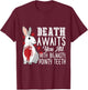 Death Awaits You All With Big Nasty Pointy Teeth Rabbit T-Shirt - T-Shirt | Maroon