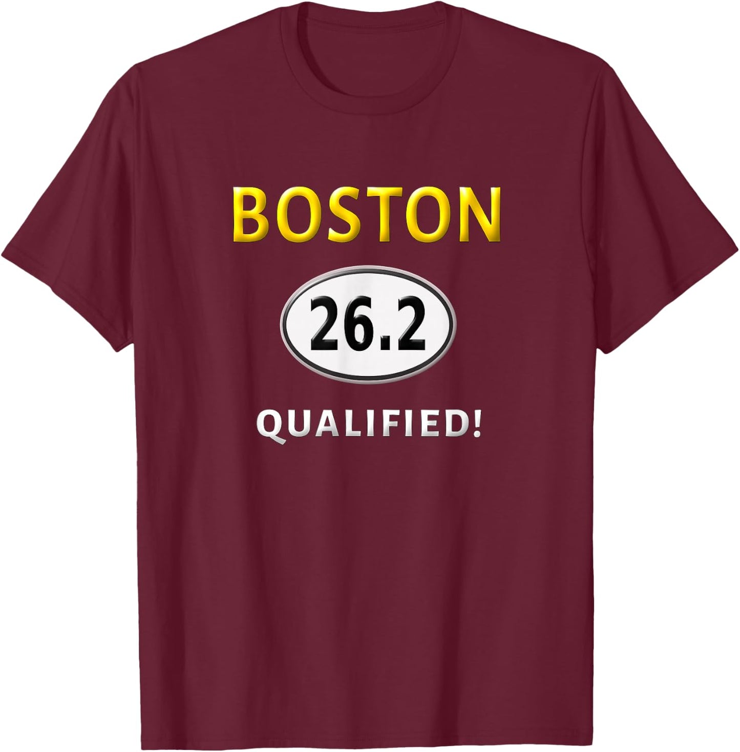 Boston 26.2 Shirt Runner Qualifier Finisher Shirt T-Shirt - T-Shirt | Maroon