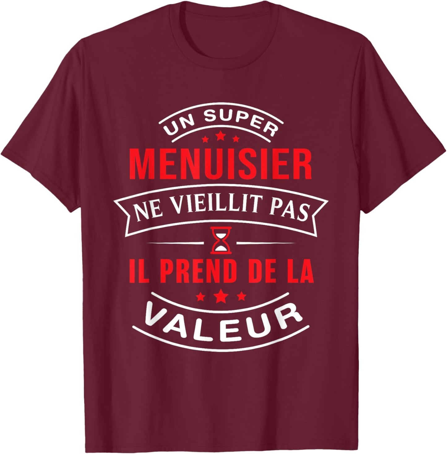 A Super Carpenter Does Not Age Gift Carpenter , Black, S T-Shirt - T-Shirt | Maroon