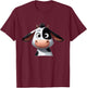 Kuh lustig süß niedlich Comic Cartoon Kühe Tiere , black T-Shirt - T-Shirt | Maroon
