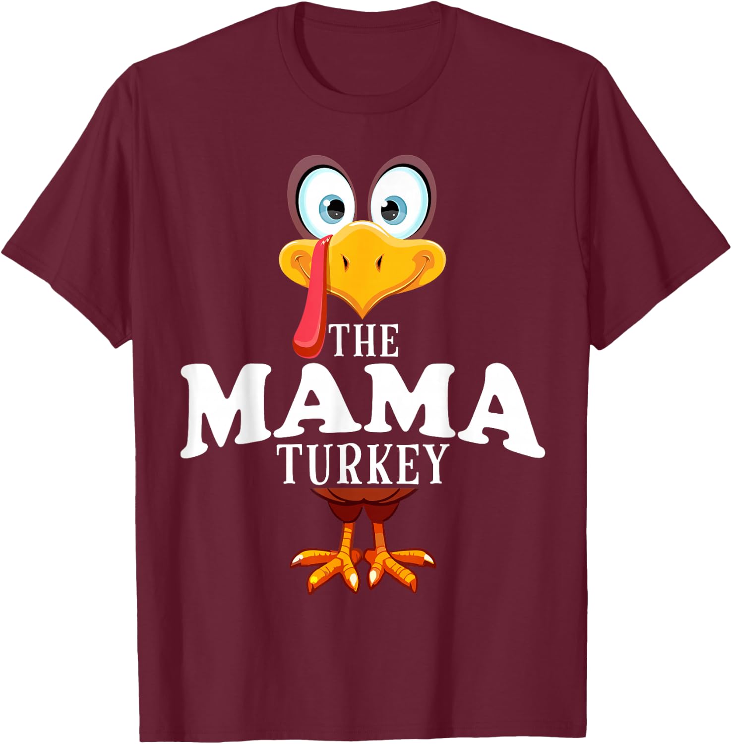 Thanksgiving The Mama Turkey Pajama T-Shirt - T-Shirt | Maroon